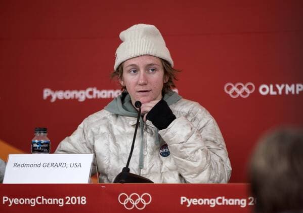 February 11, 2018 - Pyeongchang, South Korea - Redmond Gerard of USA following his Gold Medal worthy action during the MenÃ¢â‚¬â ¢s Slopestyle Final at the 2018 Pyeongchang Winter Olympics. He picked up the first gold medal for the USA at this Olympics. Korea 2018: Winter Olympics - February 11, 2018 - ZUMAa35_ 20180211_zaf_a35_012 Copyright: xDanielxA.xAndersonx