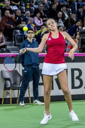 February 11, 2018: Katherine Sebov (CAN) during the FED Cup by BNP 2018 game between Romania and Canada at Sala Polivalenta, Cluj-Napoca, Romania ROU. Copyright: Cronos Catalin Soare  Copyright: xCronos CatalinxSoarex crfcs11022018118545