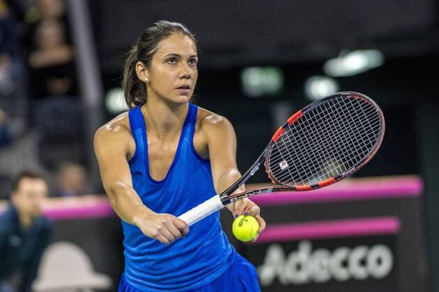 February 11, 2018: Raluca Olaru (ROU) during the FED Cup by BNP 2018 game between Romania and Canada at Sala Polivalenta, Cluj-Napoca, Romania ROU. Copyright: Cronos Catalin Soare  Copyright: xCronos CatalinxSoarex crfcs11022018118639