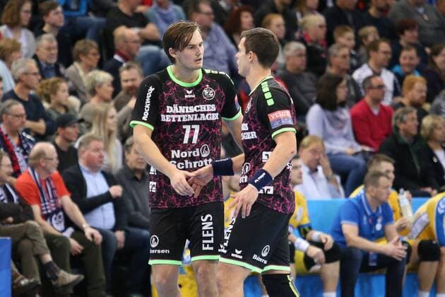 SG Flensburg Handewitt PGE Vive Kielce EHF Champions League Flensburg 11 02 18 Flensburg 11 02 18 sports handball VELUX EHF Champions League season 2017 2018 group stage SG Flensburg Handewitt PGE Vive Kielce Magnus Roed SG Flensburg Handewitt 77 Rasmus lye Schmidt SG Flensburg Handewitt 25 xmmkx