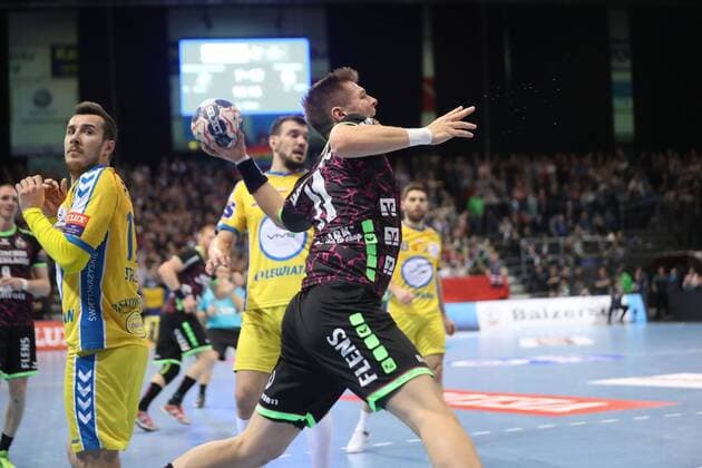 Flensburg 11 02 18 sports handball VELUX EHF Champions League season 2017 2018 group stage SG Flensburg Handewitt PGE Vive Kielce Lasse Svan Hansen SG Flensburg Handewitt 11 Flensburg Schleswig-Holstein of Germany Flens arena Copyright: xAgentur54Gradx xSpeedphotosx