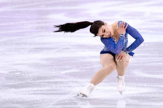 (180212) -- PYEONGCHANG, Feb. 12, 2018 -- Gabrielle Daleman of Canada competes during the ladies single free skating of Figure skating Eiskunstlauf team event at the 2018 PyeongChang Winter Olympic Games Olympische Spiele Olympia OS in Gangneung Ice Arena, South Korea, on Feb. 12, 2018. Canada won the gold medal of figure skating team event with 73 points in total. ) (SP)OLY-SOUTH KOREA-PYEONGCHANG-FIGURE SKATING-TEAM EVENT JuxHuanzong 