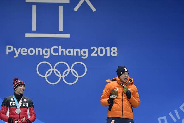 12-02-2018 ALGEMEEN: MEDAL PLAZA OLYMPISCHE SPELEN: Olympic Games Olympische Spiele Olympia OS PEYONGCHANG 2018 Sven Kramer (Team Lottonl-Jumbo) wint Olympisch goud op de 5.000 meter Foto: Sander Chamid xVIxVIxImagesx xSoenarxChamidxsportfotografiexIVx 10047950