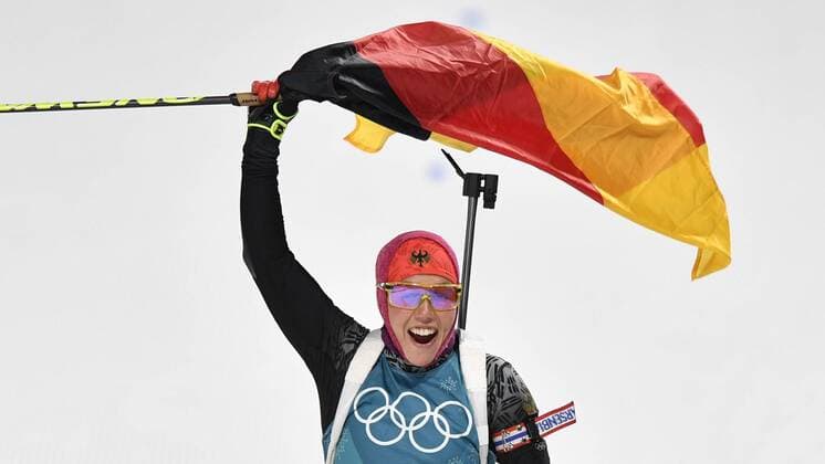 German biathlete Laura Dahlmeier wins in the biathlon pursuit race, 10 KM, women, within the 2018 Winter Olympics in Pyeongchang, South Korea, February 12, 2018. (CTKxPhoto MichalxKamaryt) CTKPhotoP201802120592801  kmt 10
