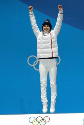 February 12, 2018 - Pyeongchang, South Korea - PERRINE LAFFONT of France celebrates winning the gold medal for the Ladies s Moguls event in the PyeongChang Olympic Games Olympische Spiele Olympia OS PyeongChang 18: Freestyle Skiing Women - ZUMAl132 20180212_zap_l132_063 Copyright: xChristopherxLevyx