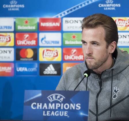 Tottenham Presser Harry Kane of Tottenham Hotspur during a press conference PK Pressekonferenz at Juventus Stadium, Turin Content Not Available For UK Newspapers Copyright: xStefanoxGnechx FIL-11356-0001