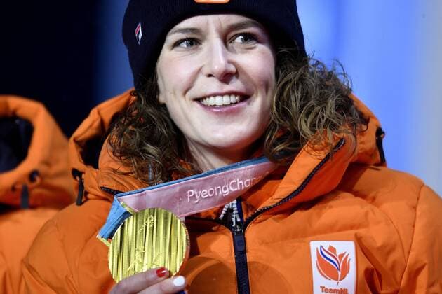 13-02-2018 ALGEMEEN: MEDAL PLAZA OLYMPISCHE SPELEN: Olympic Games Olympische Spiele Olympia OS PYEONGCHANG 2018 Ireen Wust (JustLease.nl) wint Olympisch goud op de 1500 meter. Dit is haar vijfde gouden Olympische medaillle. Foto: Sander Chamid xVIxVIxImagesx xSoenarxChamidxsportfotografiexIVx 10054789