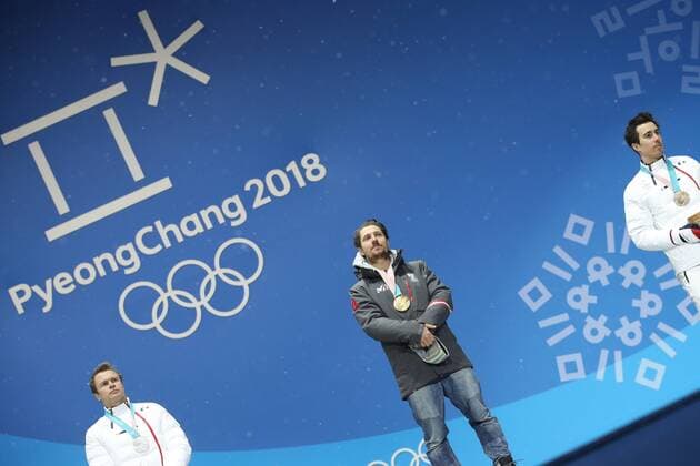 OLYMPICS - 2018 Winter Olympics PYEONGCHANG,SOUTH KOREA.13.FEB.18 - OLYMPICS,ALPINE SKIING - Olympic Winter games Winterspiele Spiele Summer games PyeongChang 2018, alpine combined, men, award ceremony. Image shows Marcel Hirscher (AUT). Keywords: medal. GEPAxpictures xMaticxKlansek