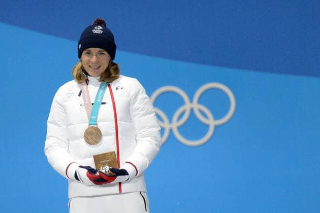 February 13, 2018 - Pyeongchang, South Korea - ANAIS BESCOND of France with her bronze medal for the Women s 10km Pursuit biathlon event in the PyeongChang Olympic Games Olympische Spiele Olympia OS PyeongChang 18: Biathlon Women - ZUMAl132 20180213_zap_l132_082 Copyright: xChristopherxLevyx