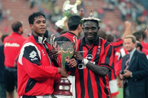 PATRICK KLUIVERT, GEORGE WEAH STAGIONE 1997-98 TROFEO LUIGI BERLUSCONI MILAN-JUVENTUS 3-1