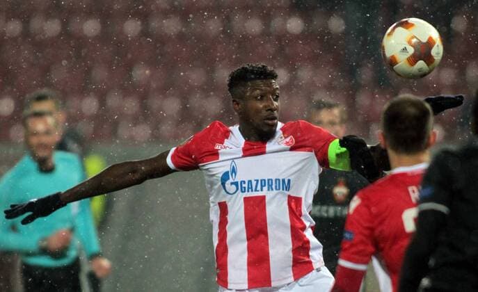 11.02.2018 Belgrade(Serbia) FK Crvena Zvezda(FC Red Star)-FC CSKA Moscow Europa League 1 16 final men s football Mitchell Donald FK Crvena Zvezda : 