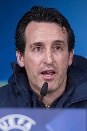 PSG coach Unai Emery during press conference PK Pressekonferenz the day before Champions League match between Real Madrid and PSG at Santiago Bernabeu Stadium in Madrid , Spain. February 13, 2018.  (20180213012)