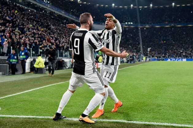 February 13, 2018 - Turin, Italy - Gonzalo Higuain of Juventus celebrates scoring first goal during the UEFA Champions League Round of 16 match between Juventus and Tottenham Hotspur at the Juventus Stadium, Turin, Italy on 13 February 2018. Juventus v Tottenham - UEFA Champions League  - ZUMAn230 20180213_zaa_n230_561 Copyright: xGiuseppexMaffiax