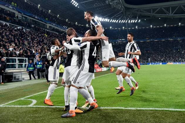 February 13, 2018 - Turin, Italy - Gonzalo Higuain of Juventus celebrates scoring first goal during the UEFA Champions League Round of 16 match between Juventus and Tottenham Hotspur at the Juventus Stadium, Turin, Italy on 13 February 2018. Juventus v Tottenham - UEFA Champions League  - ZUMAn230 20180213_zaa_n230_562 Copyright: xGiuseppexMaffiax