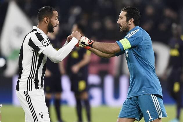 Db Torino 13 02 2018 - Champions League Juventus-Tottenham foto Daniele Buffa Image nella foto: Gianluigi Buffon-Mehdi Benatia 
