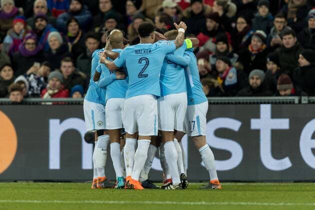 Basel Switzerland 13 02 2018 UEFA Champions League 2017 18 season last finals FC Basel Manchester City gateway to the 0 1 scorer Ilkay Gündogan MNC is hailed DeFodi507