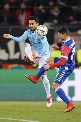 Basel Switzerland 13 02 2018 UEFA Champions League 2017 18 season last finals FC Basel Manchester City Mohamed Elyounoussi Basel Ilkay Gündogan Manchester DeFodi530