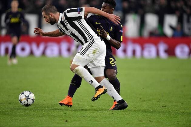 Gonzalo Higuain Juventus, Serge Aurier Tottenham Torino 13-02-2018 Juventus Stadium Football Champions League 2017 2018 Juventus - Tottenham . Foto Andrea Staccioli Insidefoto andreaxstaccioli