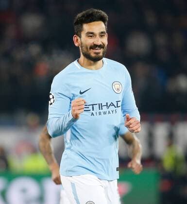 13 02 2018 St Jakob Park Basel Switzerland season 2017 2018 men s football UEFA Champions League 1 8 final first leg FC Basel Manchester City FC goal celebration Ilkay Gündogan Manchester City 0 4