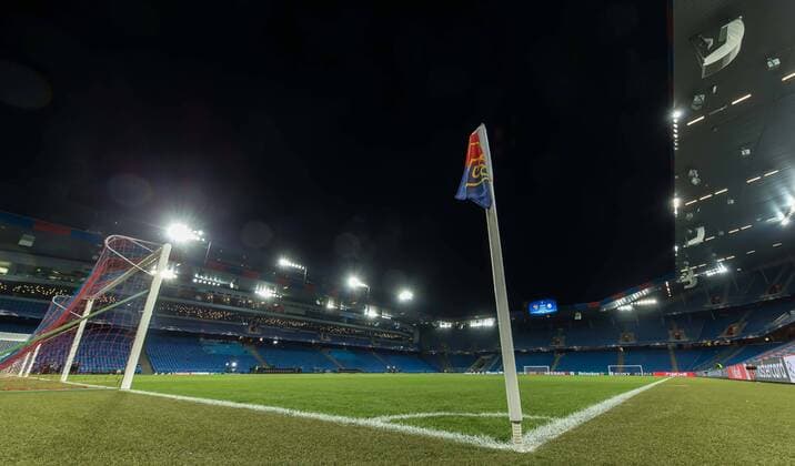 Basel Switzerland 13 02 2018 UEFA Champions League 2017 18 season last finals FC Basel Manchester City Stadium Interior feature DeFodi507