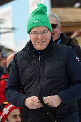 OLYMPICS - 2018 Winter Olympics PYEONGCHANG,SOUTH KOREA,14.FEB.18 - OLYMPICS, VOLLEYBALL - Olympic Winter games Winterspiele Spiele Summer games PyeongChang 2018, Austria House, exhibition match, snow volleyball. Image shows Prince of Monaco Albert II. GEPAxpictures xChristianxWalgram