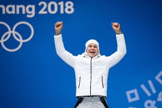180214 Alexander Bolshunov of OAR Russia bronze celebrates at the medal ceremony for the Men s Cross Country Sprint during day five of the 2018 Winter Olympics on February 14 2018 in Pyeongchang Photo Carl S BILDBYR N code CS 57999 292  Copyright: CARLxSANDIN BB180214CS091