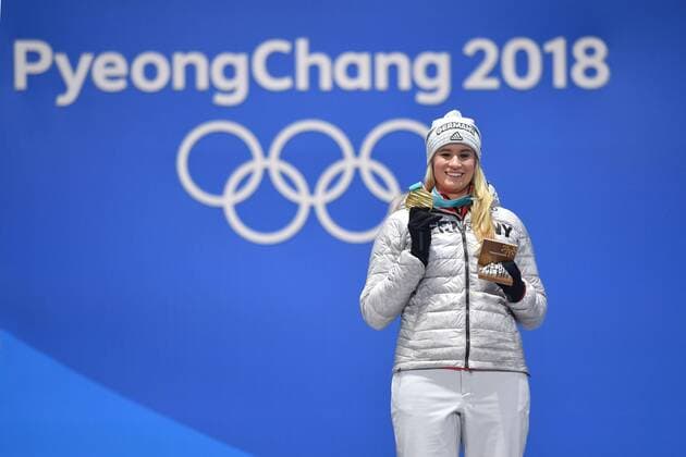 Nathalie GEISBERGER GER gold medal medal Olympic Champion Olympic gold medalist Luge women s singles Luge women victory ceremony PyeongChang Olympic medals Plaza ceremony on 13 02 2018 Winter Olympics 2018 from 09 02 25 02 2018 in PyeongChang of South Korea