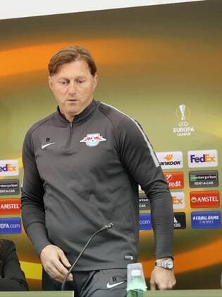 Coach Ralph Hasenhuettl RB Leipzig press conference Napoli vs RB Leipzig Europa League football 14 02 2018 Naples Copyright: xLanger Eibner-Pressefotox EP_HLR