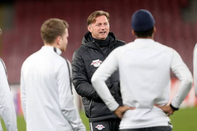 Coach Ralph Hasenhuettl RB Leipzig training Napoli vs RB Leipzig Europa League football 14 02 2018 Naples Copyright: xLanger Eibner-Pressefotox EP_HLR
