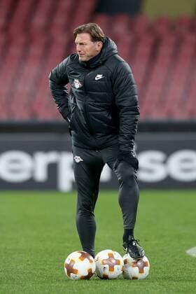 Coach Ralph Hasenhuettl RB Leipzig training Napoli vs RB Leipzig Europa League football 14 02 2018 Naples Copyright: xLanger Eibner-Pressefotox EP_HLR