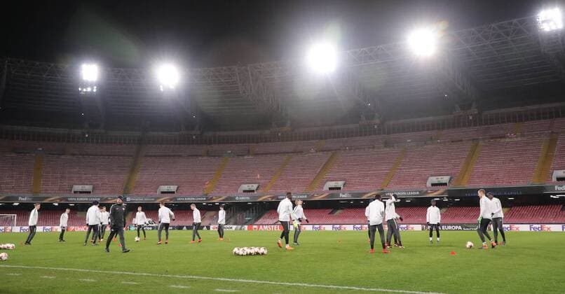 RB Leipzig training football euro League Naples Napoli 14 02 2018 San Paolo Stadium football UEFA Euro League 16el final training of RB Leipzig on the day before of the game Napoli vs RB Leipzig In the final training