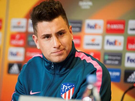 Atletico Madrid s Jose Gimenez speaks during a press conference PK Pressekonferenz at Parken Stadium in Copenhagen, Denmark, 14 February 2018. Atletico Madrid will face FC Copenhagen in the UEFA Europa League round of 32, first leg soccer match on 15 February 2018. Atletico Madrid presser !ACHTUNG: NUR REDAKTIONELLE NUTZUNG!  Copyright: xRicardoxRamirezx GRAF1522 20180214-636542328073659098