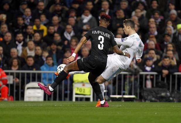 Soccer match between Real Madrid and Paris Saint Germain of Champions League 2017 2018, held at the Santiago Bernabeu stadium, in Madrid. (Photo: Jose Cuesta 261 Cordon Press). Cristiano Ronaldo  xJosexLuisxCuestax xx