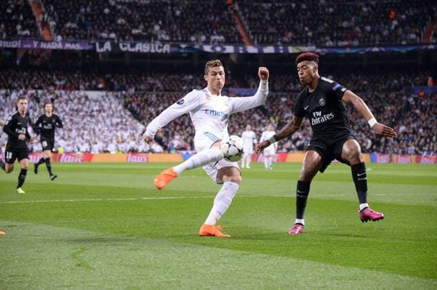 07 Cristiano Ronaldo (real) - 03 PRESNEL KIMPEMBE (psg) FOOTBALL : Real Madrid vs Paris SG - Ligue des Champions - 14 02 2018 AnthonyBIBARD FEP Panoramic 