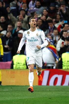 Real Madrid s Cristiano Ronaldo jubilates a goal during the UEFA Champions League round of 16 first leg match between Real Madrid and Paris Saint Germain at the Santiago Bernabeu stadium in Madrid, Spain, 14 February 2018. Real Madrid vs. Paris Saint Germain !ACHTUNG: NUR REDAKTIONELLE NUTZUNG!  Copyright: xJuanjoxMartinx MAD016 20180214-636542420558880207