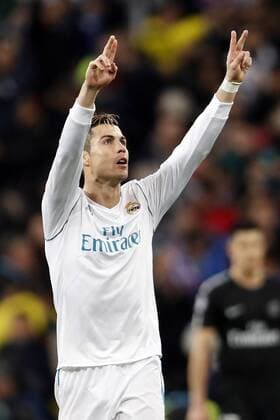 Cristiano Ronaldo of Real Madrid during the UEFA Champions League round of 16 match between Real Madrid and Paris Saint-Germain at the Santiago Bernabeu stadium on February 14, 2018 in Madrid, Spain UEFA Champions League 2017 2018 xVIxVIxImagesx xMauricexvanxSteenxIVx 10066561