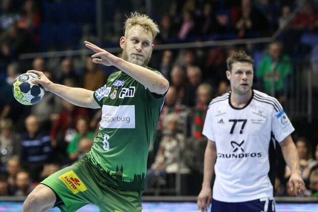 Matthias shell SC Magdeburg handball EHF Cup group stages season 2017 2018 SC Magdeburg vs Bjerringbro Silkeborg in the GETEC arena in Magdeburg Germany handball men men 14 02 2018
