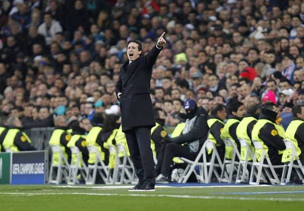 Soccer match between Real Madrid and Paris Saint Germain of Champions League 2017 2018, held at the Santiago Bernabeu stadium, in Madrid. (Photo: Jose Cuesta 261 Cordon Press). Unai Emery  xJosexLuisxCuestax xx