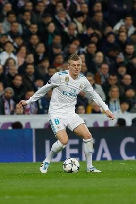 Madrid Spain 14 02 2018 UEFA Champions League 2017 18 season last finals Real Madrid vs Paris Saint Germain Toni Kroos Real Madrid in action DeFodi523
