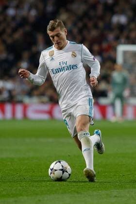 Madrid Spain 14 02 2018 UEFA Champions League 2017 18 season last finals Real Madrid vs Paris Saint Germain Toni Kroos Real Madrid in action DeFodi523