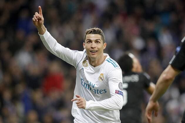 Real Madrid s Cristiano Ronaldo celebrates goal during Champions League Round of 16 1st leg match. February 14,2018.  (2018021458)