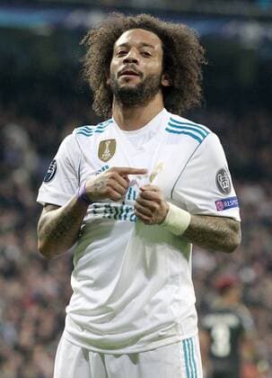 Real Madrid s Marcelo Vieira celebrates goal during Champions League Round of 16 1st leg match. February 14,2018.  (20180214104)