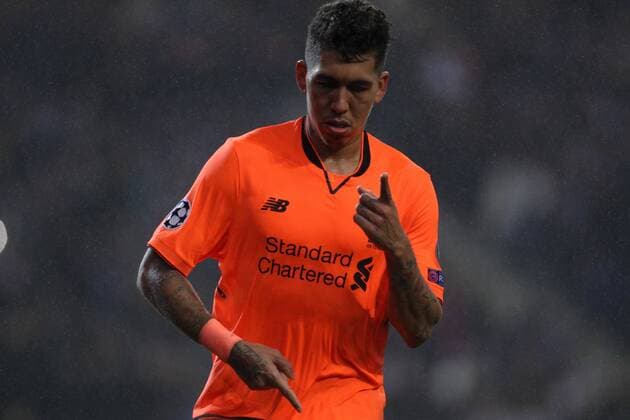 February 14, 2018 - Porto, Porto, Portugal - Roberto Firmino forward of Liverpool celebrates after scoring a goal during the UEFA Champions League, match between FC Porto and Liverpool, at Dragao Stadium in Porto on February 14, 2018 in Porto, Portugal. FC Porto v Liverpool - UEFA Champions League Round of 16: First Leg  - ZUMAn230 20180214_zaa_n230_562 Copyright: xDpix