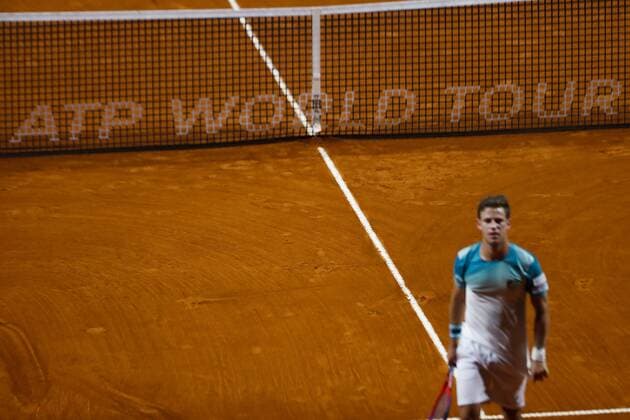 Argentinian tennis player Diego Schwartzman in action against Brazilian Tomas Bellucci during a game of Argentina Tennis Open s round of 16 in Buenos Aires, Argentina, 14 February 2018. Argentina Tennis Open !ACHTUNG: NUR REDAKTIONELLE NUTZUNG!  Copyright: xDavidxFernandezx ARG001 20180215-636542603227642682