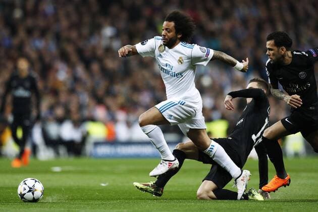 Marcelo (Real), FEBRUARY 14, 2018 - Football Soccer : UEFA Champions League Round of 16 1st leg match between Real Madrid 3-1 Paris Saint-Germain at the Santiago Bernabeu Stadium in Madrid, Spain. Noxthirdxpartyxsales  (72164701)