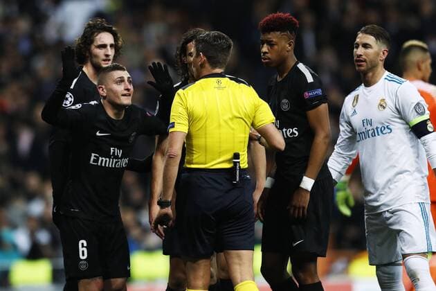 Marco Verratti (PSG), FEBRUARY 14, 2018 - Football Soccer : UEFA Champions League Round of 16 1st leg match between Real Madrid 3-1 Paris Saint-Germain at the Santiago Bernabeu Stadium in Madrid, Spain. Noxthirdxpartyxsales  (72164730)