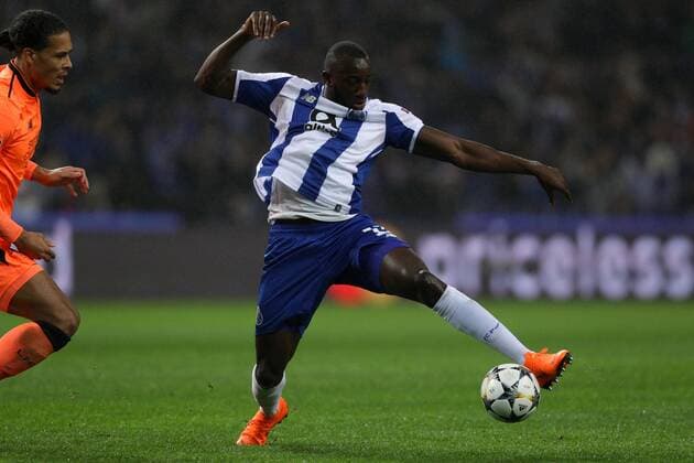 February 14, 2018 - Porto, Porto, Portugal - Porto s Malian forward Moussa Marega in action during the UEFA Champions League, match between FC Porto and Liverpool, at Dragao Stadium in Porto on February 14, 2018 in Porto, Portugal. FC Porto v Liverpool - UEFA Champions League Round of 16: First Leg  - ZUMAn230 20180214_zaa_n230_657 Copyright: xDpix