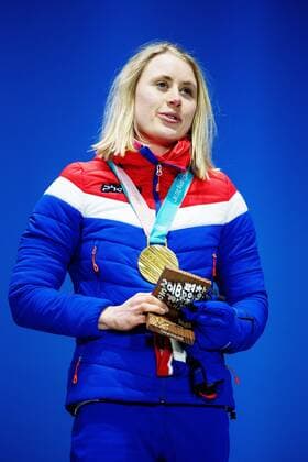 180215 Ragnhild Haga of Norway the gold at a Medal Ceremony for women s cross country 10 km free during day six of the 2018 Winter Olympics on February 15 2018 in Pyeongchang Photo Joel Marklund BILDBYRAN code JM 87625  Copyright: JOELxMARKLUND BB180215JM120