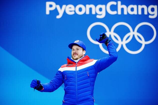 Kjetil Jansrud of Norway 180215 silver celebrate at a Medal Ceremony for Alpine Skiing Downhill during day six of the 2018 Winter Olympics on February 15 2018 in Pyeongchang Photo Joel Marklund BILDBYRAN code JM 87625  Copyright: JOELxMARKLUND BB180215JM123