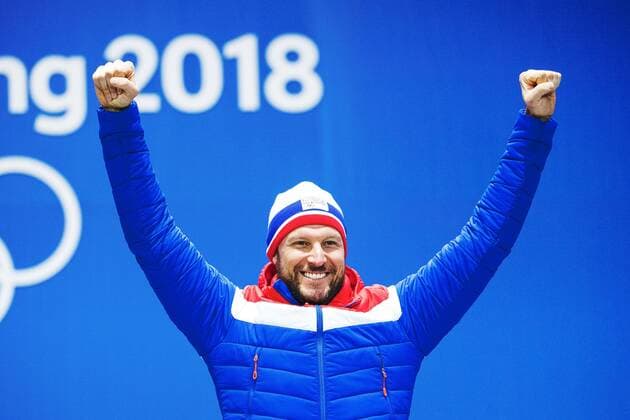 180215 Aksel Lund Svindal of Norway gold celebrate at a Medal Ceremony for Alpine Skiing Downhill during day six of the 2018 Winter Olympics on February 15 2018 in Pyeongchang Photo Joel M BILDBYR N code JM 87625  Copyright: JOELxMARKLUND BB180215JM127